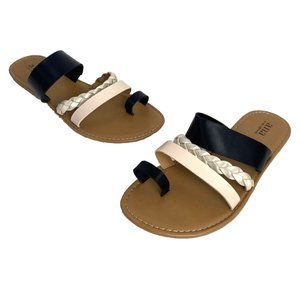 A.N.A. Women’s-Sandals-Size 8 Brand Multi color Flat Slide Toe Strap Multi Color